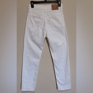 Levi's High Rise WEDGIE STRAIGHT CLOUD White button fly closure Jeans Sz W26/L28